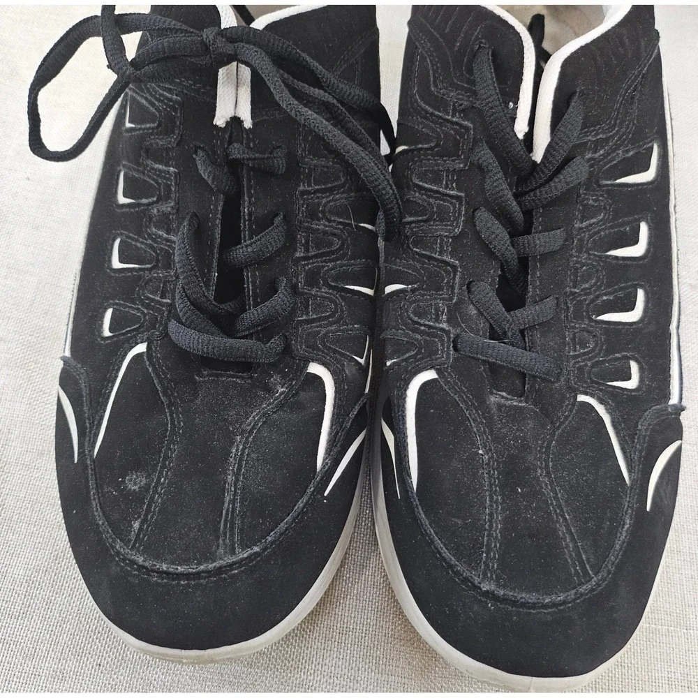 OT Revolution  Black White Sneakers Men 10 Athletic Casual Low Top Vegan Leather